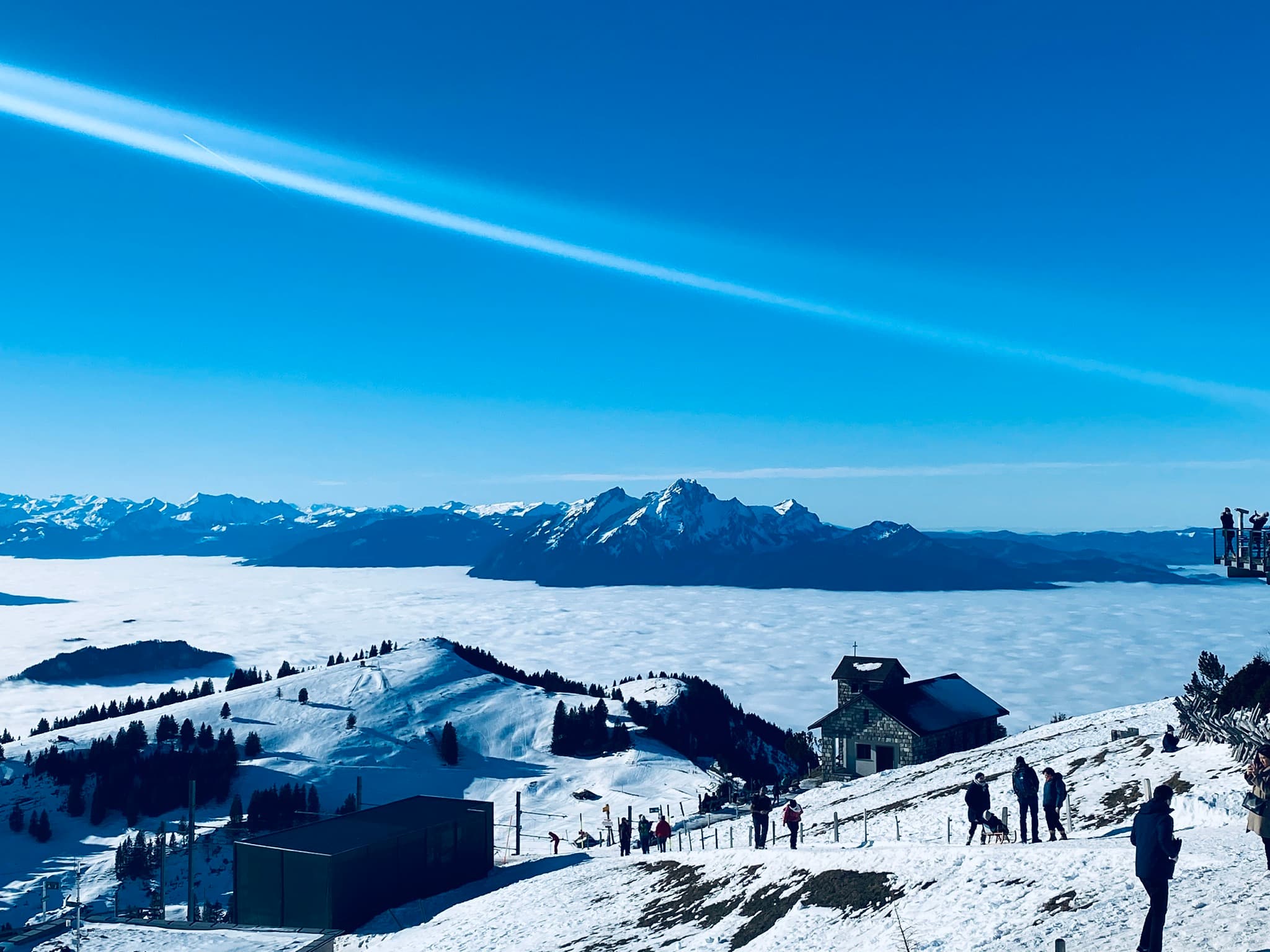 Rigi Kulm summit above the cloud sea